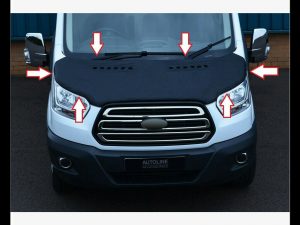 Black Front Bonnet Bra / Protector To Fit For Ford Transit (2014+)