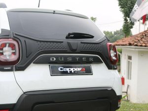 Dacia Duster 2018 and later tailgate coating 3 pieces of matte black ABS plastic
