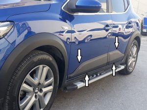 For Dacia Sandero 2021 Up Door Protective Abs Plastic Side Molding Body Kit 4 Pcs.